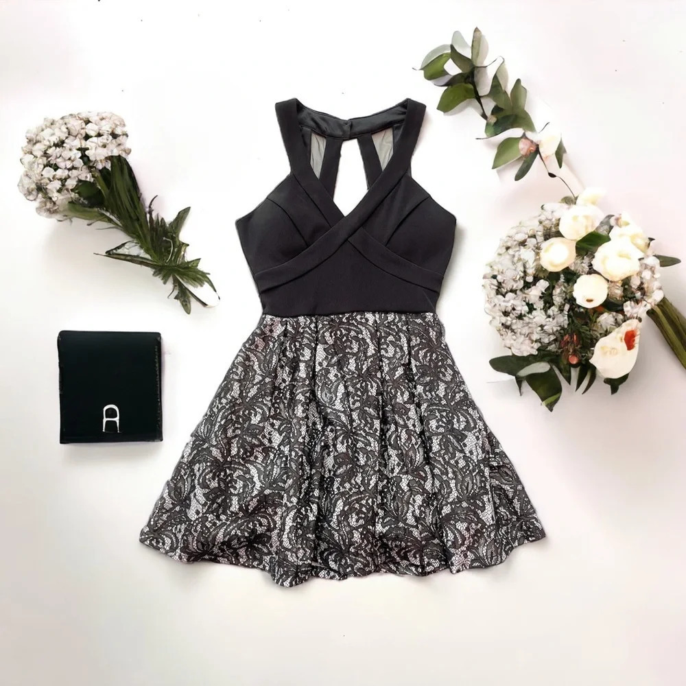 Crystal Doll Juniors’ Macy’s Black Ivory Formal Black Tie Homecoming Dress 3